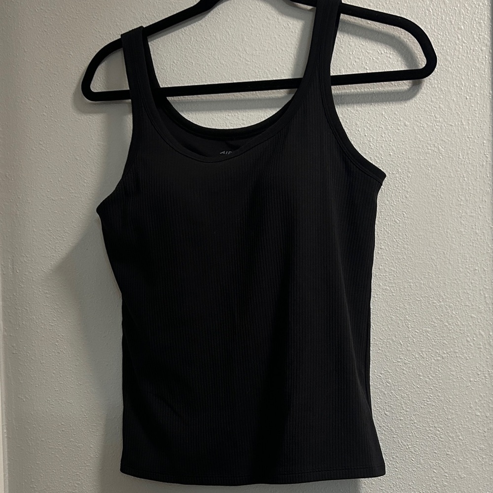 Black Ribbed Crop Top